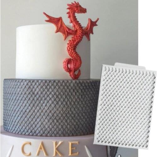 Dragon Scales Mould Fondant Cake Decorating Tools Silicone Molds Sugarcraft Chocolate Baking Tools for Cakes Gumpaste Form