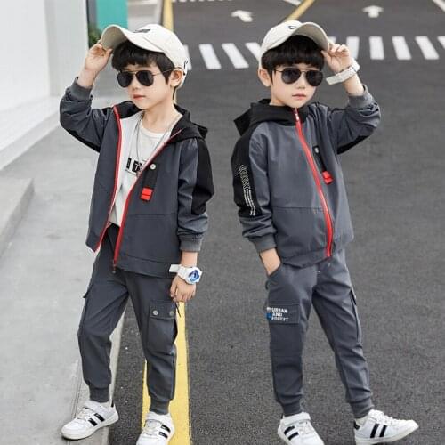 Hooded Spring Summer Kids Clothes Suit Baby Boys Sweatshirts + Pants 2pcs/Set Kids Teenage Top Sport Childrens Day Gift Formal
