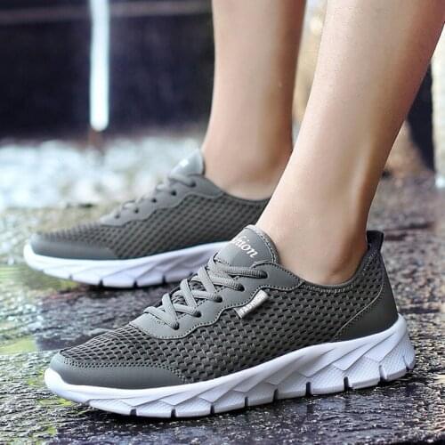 Summer Running Shoes Mens Woman Breathable Super Light Sneakers Outdoor Non-slip Lace-up Walking Jogging Gym Shoes Plus Size 48