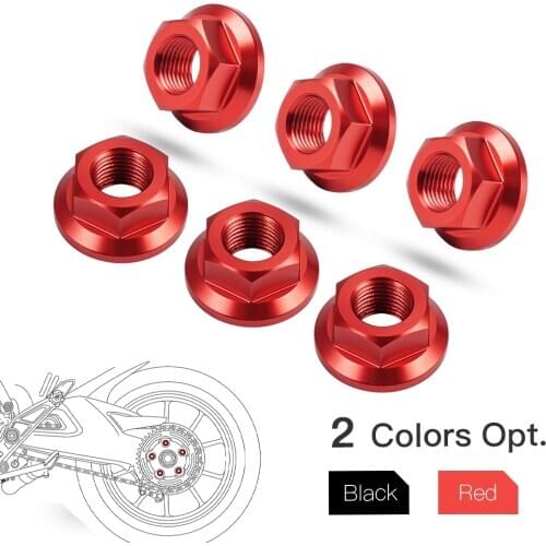 Motorcycle 6PCS M10*1.25 Rear Sprocket Flange Nuts For DUCATI MONSTER 1000 620 695 696 750 800 900 S4 MULTISTRADA SUPERSPORT