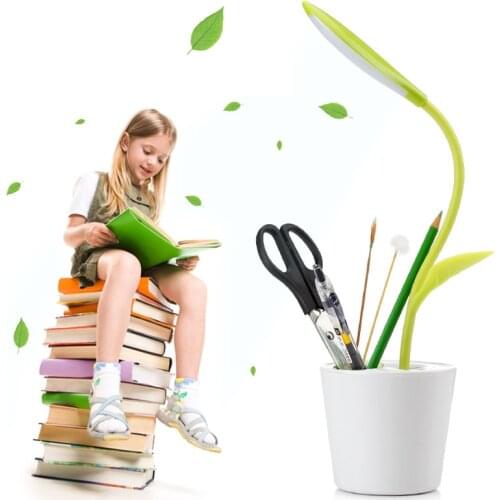 Pen Holder LED Desk Light Eye-Care Table Night Bird Home Office Study Lamp Durable Pen Holder Stationery Desktop Organizer