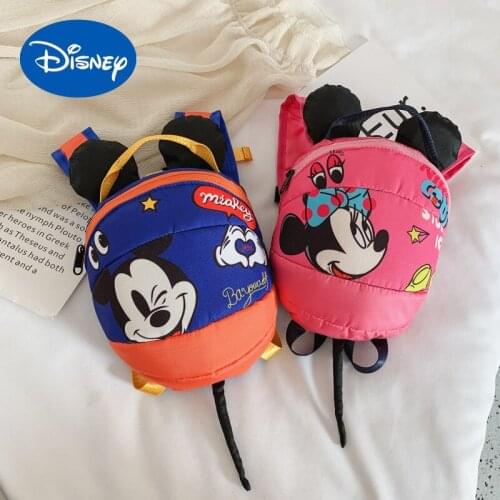 Disney 3-6 Years Old Childrens Bag Anti-lost Nylon Small Backpack Cartoon Mouse Backpack Childrens Products