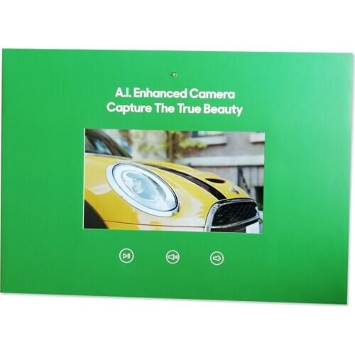 Flat video Brochure 7inch lcd video pamphlet Card for Digital Advertising Player Screen booklet for Commercial display sell well