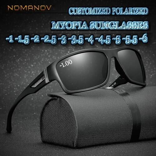 2019 Real Custom Made Myopia Minus Prescription Polarized Lens Fashion Box Sports Sunglasses Male Colorful Mirror -1 -1.5 To -6