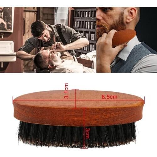 Wooden Handle Beard Brush Natural Wild Boar Bristle Shaving Wave Brush Brosse Barbe Tools Beard Shaping Tool Men Moustache