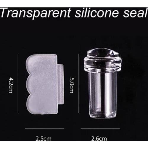 HOT Silicone Transparent Nail Stamper Scraper Cuticle Pusher Nail Art Stamping Kit Nail Polish Gel Tool For Manicure Plate Stamp