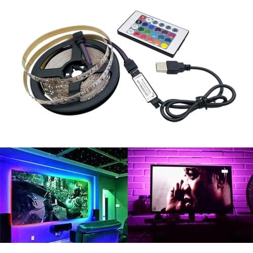 LED Strip Light USB 2835 SMD DC5V Flexible LED Lamp Tape Ribbon RGB 1M 2M 3M 4M 5M TV Desktop Screen BackLight Diode Christmas