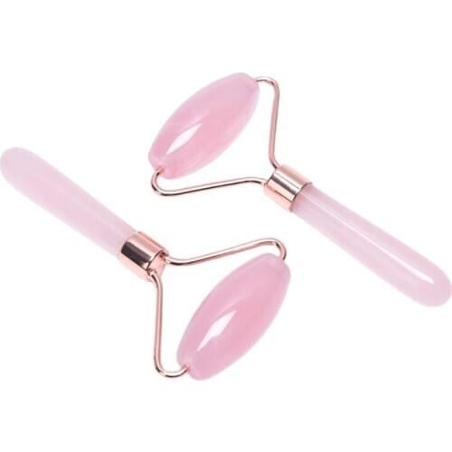 Facial Massage Relaxation Jade Roller Stone Rose Crystal Face Lift Massager Crystal Roller Natural Rose Quartz Beauty Skin Tool
