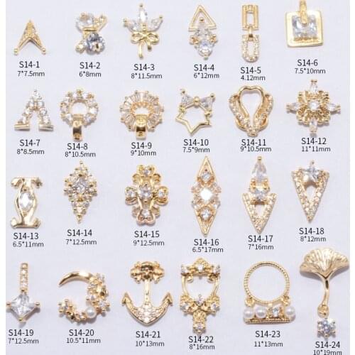 5pcs Luxury Zircon 3D Nail Art Decorations Shiny Diamond Crystal Design Alloy Jewelry Manicure Accessories