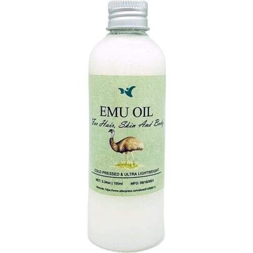 Refine emu oil, treat dry skin acne, prevent skin allergy, powerfully moisturize, diminish inflammation, easy to absorb