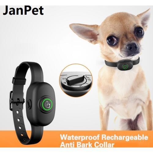 Waterproof Pet Dog Rechargeable Anti Bark Collar Adjustable 5 Sensitivity Levels Vibration Stop Barking Dog Training Collars
