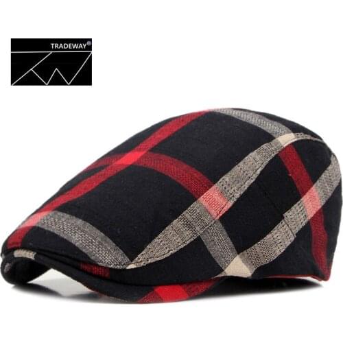 Spring summer breathable thin ladies beret British Classic vintage plaid cap Mens Forward Hat bonnets for women designer
