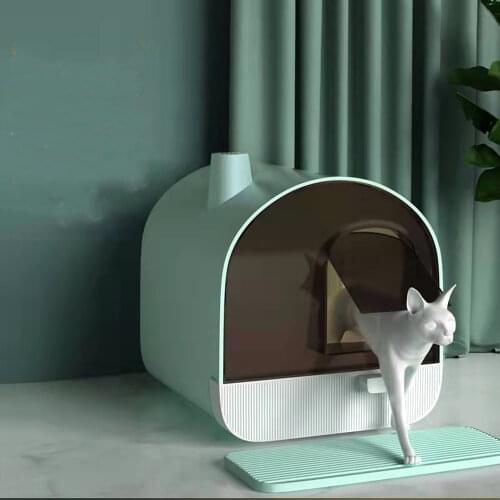 Pet Cat Litter Box Drawer Type Fully Enclosed Anti-Splash Deodorizing Cat Toilet Kitten Bedpans High Capacity Cat Litter Tray