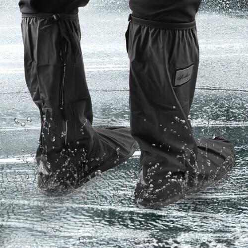 1pair Boot Covers Non-Slip Reusable Waterproof Motorcycle Bike Rain Shoes Cover Unisex Shoes Protectors for Rainy Snowy Day