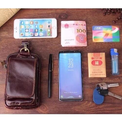 Belt Clip Man Genuine Cow Leather Mobile Phone Case Pouch For Huawei Mate 10/Mate 10 Pro/Mate 10 Porsche Designo