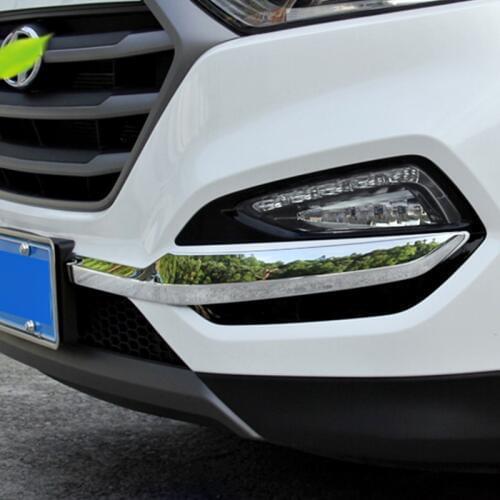 1set Car-styling Stickers Accessories For Hyundai Tucson 2017 2016 2015 Front Bumper Fog Light Frame Protective Trim Cover