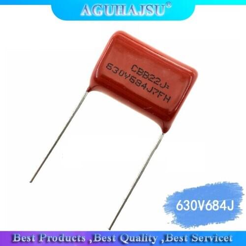 10PCS 630V684J 0.68UF Pitch 20MM 684 630V 680nf CBB Polypropylene film capacitor