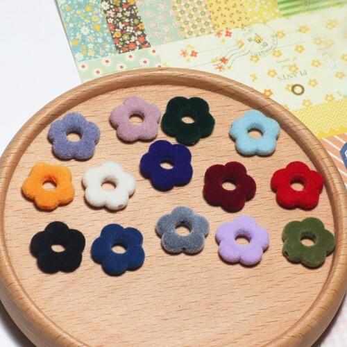 10pcs New Winter earrings jewelry Elegant flocking flowers straight perforated earrings for women hairpin chuck rope accessories