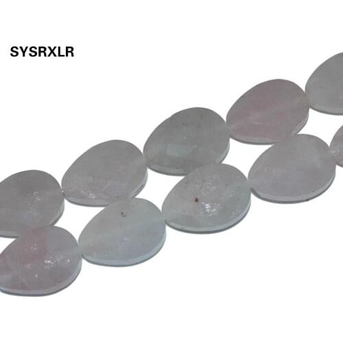 13 * 18mm Natural Faceted Rose Pink Quartz Crystals Stone Beads Water Drop Beads For Jewelry Making DIY Necklace Accessories