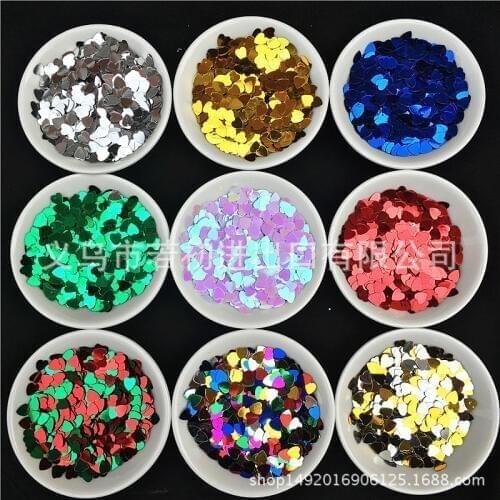 4mm 6mm silver bottom PVC heart loose sequins garment accessories with sequins DIY wedding throwing confetti