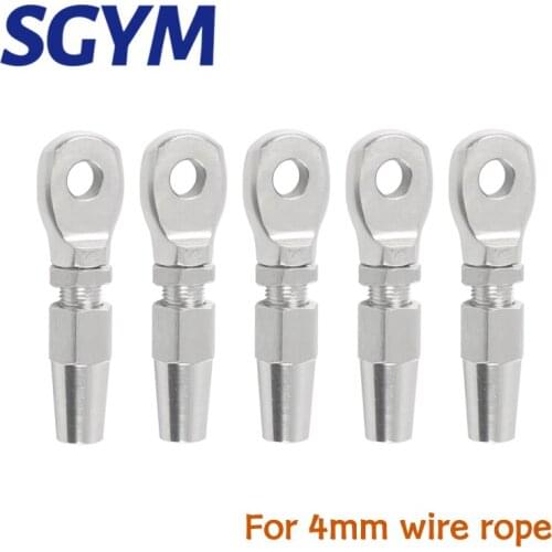 5pcs 316 Marine Grade Stainless Steel Swageless Eye Terminal For 4mm 3/16''Wire Rope Railing Rope Fitting