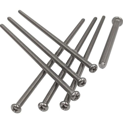 5pcs M6 stainless steel Phillips round head screws cross PM pan headed screw mechanical tooth bolts bolt 35mm-80mm long