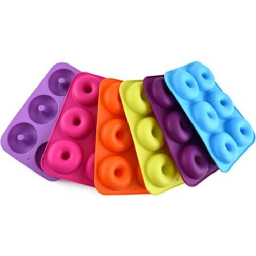 6-Cavity Silicone Donut Baking Pan Handmade Bakeware Set DIY Doughnut Cake Silicone Bakeware Moulds and Cake Decorating Tools