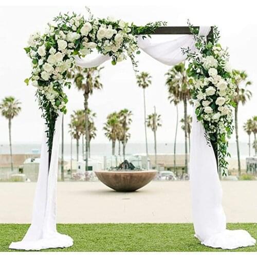 White Sheer Organza Tulles Wedding Arch Decor Birthday Party Home Backdrop Curtain Table Runner Stair Bow Valance Decoration 10m