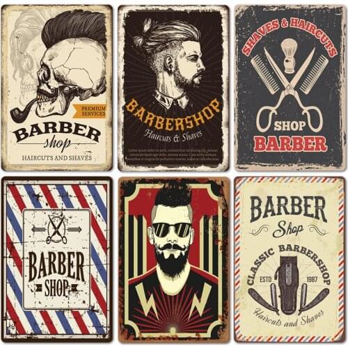 Frameless Barbershop Poster Retro Painting Barbershop Hall Bedroom Background Wall Simple Decorative Painting Canvas Wall Art