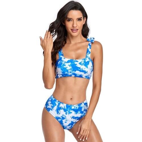 Tie-Dye Personality Women Bikini Swimsuit Sexy Split Bathing SuitParty Beach High Waist Ladies Swimwear Womens Clothing