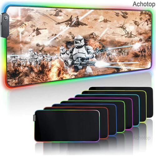 RGB Gaming Mouse Pad Star Wars Large Led Computer Gamer Mousepad Big Mouse Mat xxl Carpet For keyboard Desk Mat with Backlight