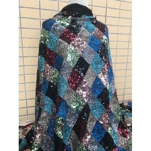 Fashionable sequins lace fabric SYJ-32282 for party dress nice looking Embroidered tulle mesh fabric