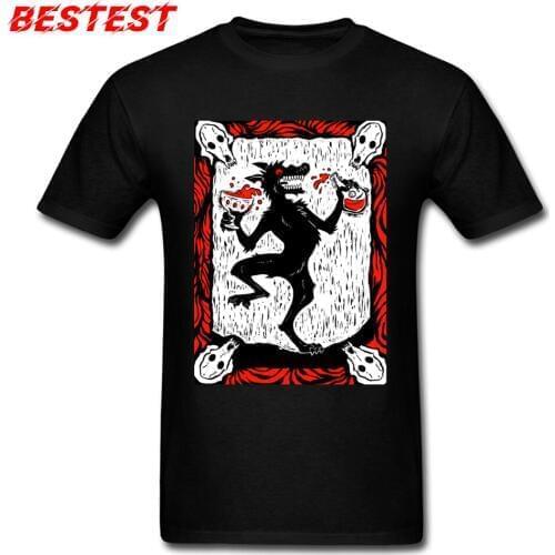 Wolf Festival T-shirt Men Wine Lover T Shirt Vintage Comics Designer Tops Tees Short Sleeve Tshirt Cotton Clothing Skulls Print