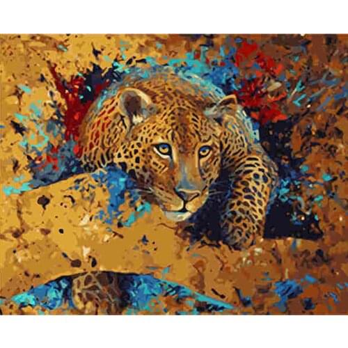 Paint By Number Living Room Kids Room Kit Canvas Wall Art Coloring Acrylic Paint Brush Canvas Diy Gift 40x50cm Animals