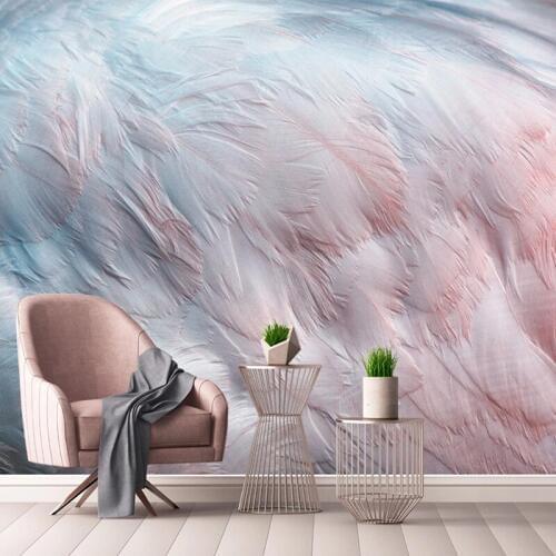 Custom Mural Wallpaper Modern 3D Watercolor Wings Feathers Abstract Art Wall Papers Living Room Bedroom Creative Papel De Parede