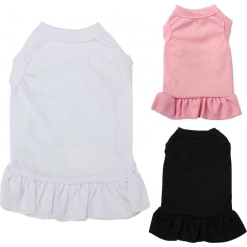 New Style Fashion Cool Dog Skirt Round Neck Pet Supplies Solid Color Ruffle Soft Pet Dogs Clothes for Party Products