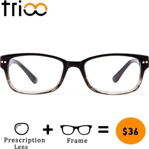 TRIOO Gradient Minus Glasses Women Men Marble Pattern Progressive Reading Spectacles Hyperopia Prescription Unisex Eyewear