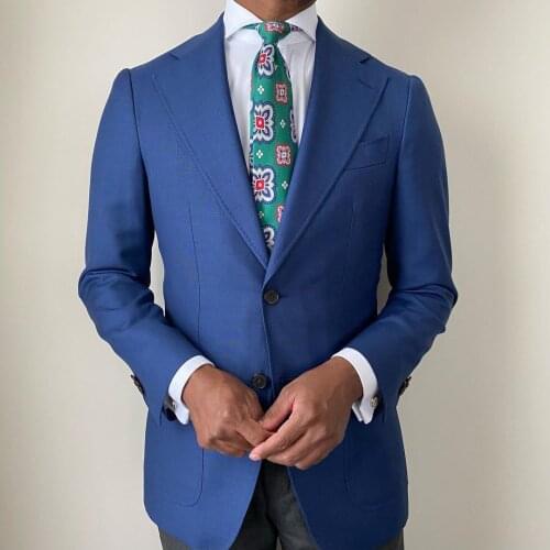 Jacket+Pants) England Style Royal Blue 2 Piece Groom Tuexdos For Wedding Formal Prom Suit Party Evening Blazer Custom Made