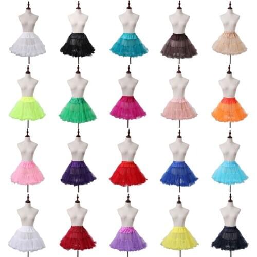 5 colors bridal wedding dress petticoat 20 colors Lolita adult tulle skirt short skirt petticoat fluffy slippery busy rock dres