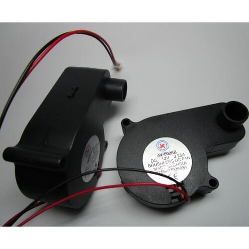 1 pcs Brushless DC Blower Fan 5028B 12V 2 Wires Black Color 50x28mm Ball-bearing