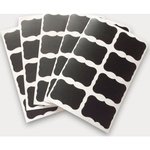 48pcs/Set 3.5x5cm Erasable Blackboard Sticker Craft Kitchen Jars Organizer Labels Chalkboard Chalk Board Sticker Black Board