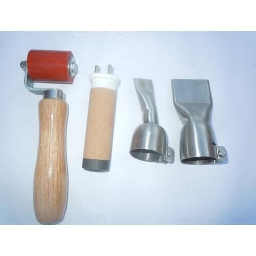 High quality 40mm pressure roller+20mm flat welding nozzles+40mm flat nozzle+1600w heater element for hot air welder gun