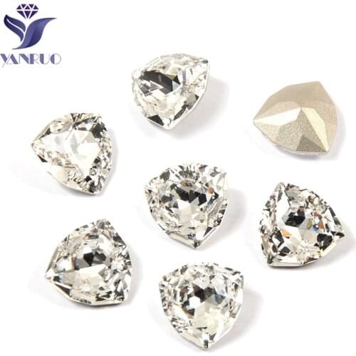 YANRUO 4706 Trilliant Diamond Rhinestones Needlework Diy Craft Sewing Appliques Pointback Rhinestones For Jewelry Making