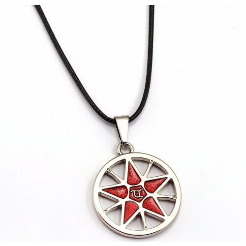 Hollow Round Pendant Jewelry Necklace With Leather Chain Red Contract Indian Demon Ottos Eye Oranment