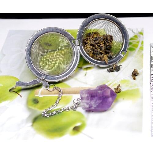 1pcs Creative Natural crystal stonet 304 stainless steel tea maker Tea filter Crystal rough Crystal decoration crafts