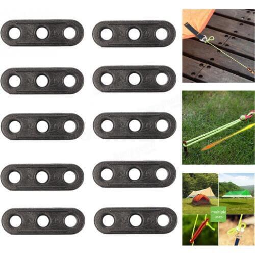 10Pcs Tent Rope Fastener Tensioner Lock Rope 3 Holes Line Buckle Clip Tensioners Tents Fastener Tools Camping Accessories #121