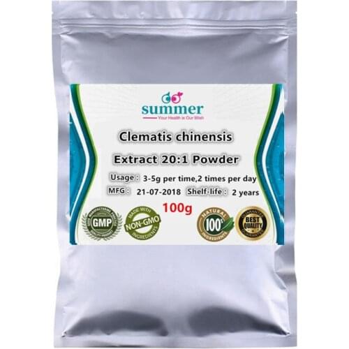 100-1000g Pure Clematis chinensis extract 20:1 powder,Wei ling xin,Clematis,radix clematidis extract for eliminate swelling