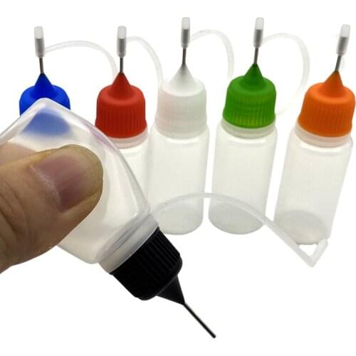 100pcs Refillable Empty 10ml Plastic Dropper Bottle With Metal Needle Cap E Liquid Jar Soft PE Vial