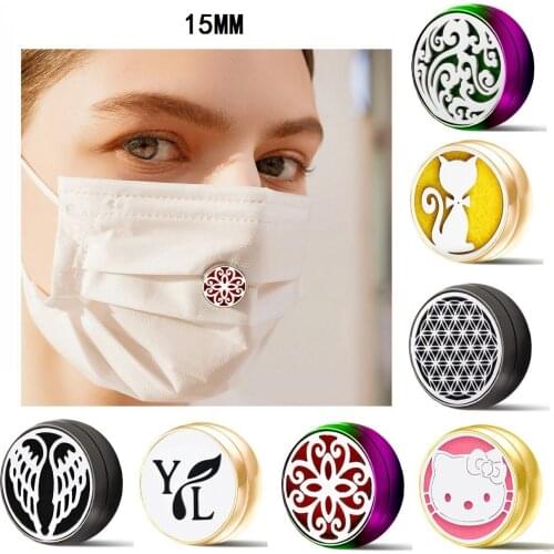 15mm YL Lucky Cloud Essential Oil Diffuser Brooch Aromatherapy Locket Jewelry Screw Stainless Steel Magnetic Buckle Face Clip