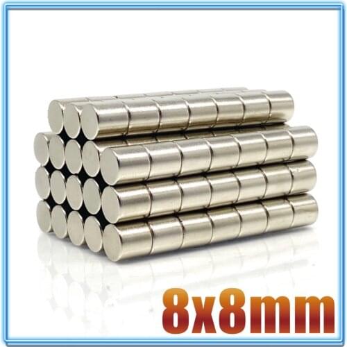 10~10000PCS 8x8 mm Search Minor Disc Magnet 8mmX8mm Bulk Small Round Magnets 8x8mm Neodymium Round N35 Strong Magnets 8*8 mm 8mm